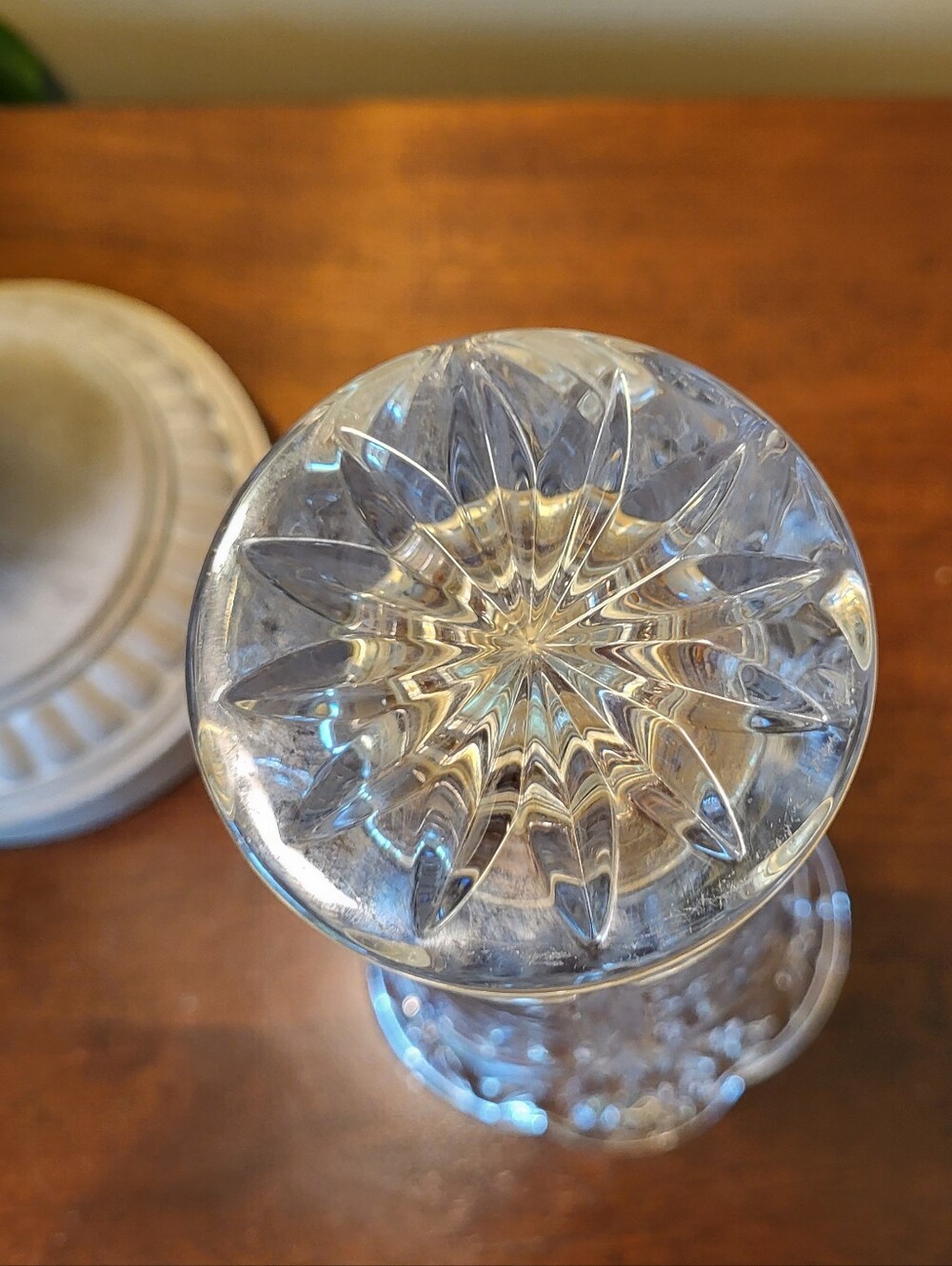 Princess House American Rose 24% Lead Crystal Tapered Candle Holder Vase Floral - Picture 4 of 7